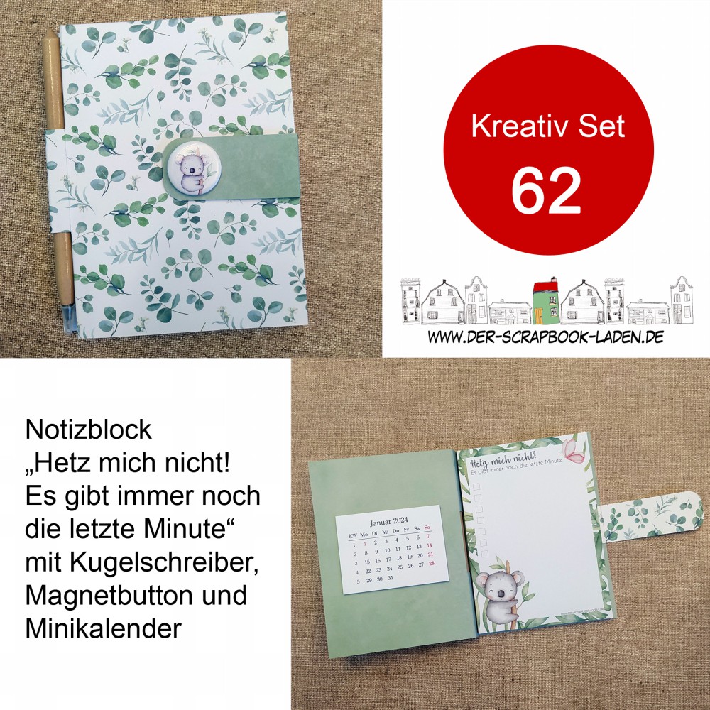 Kreativ Set 62 - Notizblock "Hetz mich nicht...